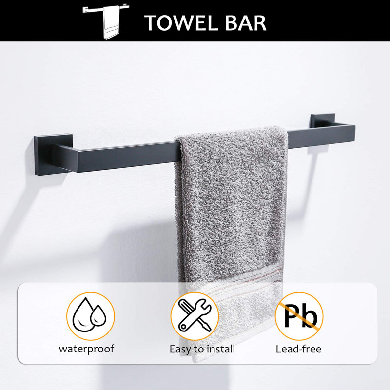 5-Piece Bathroom Hardware Set , Matte Black