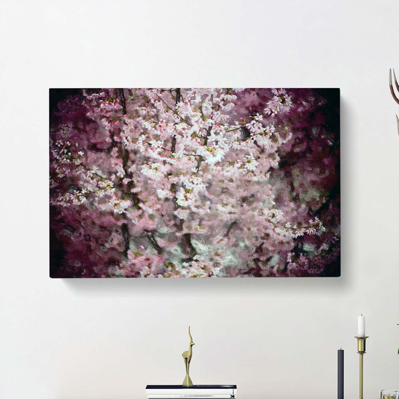 Pink Cherry Blossoms - Wrapped Canvas, 35cm H x 50cm W x 3cm D