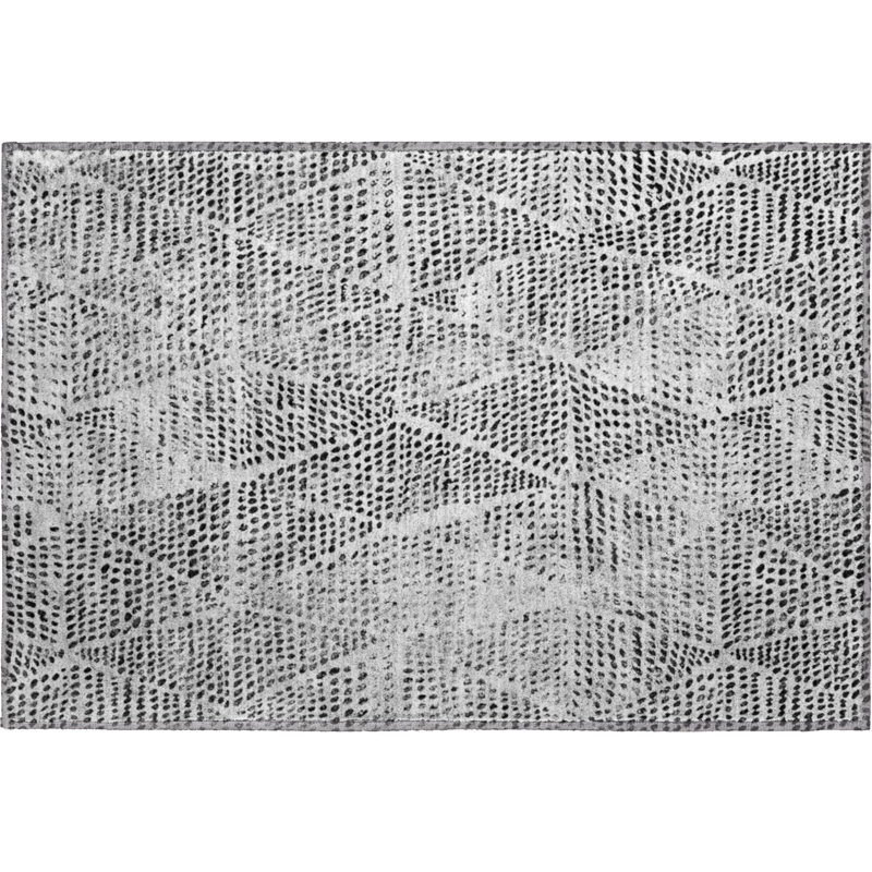 Premium Machine Washable Cerrito AMF591 Pewter Rug, Rectangle 1'8" x 2'6"