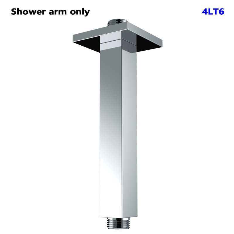 Bras de douche carré en laiton à fixation au plafond 4 po Topcraft, composants de douche universels pour pomme de douche à effet pluie
