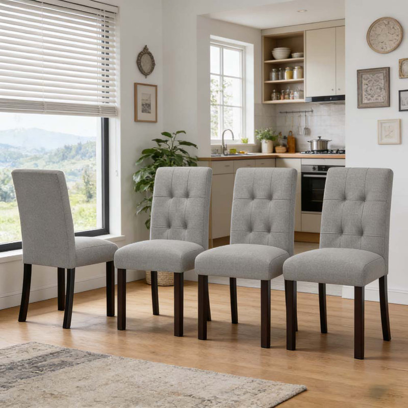 Chaise de salle à manger 4 pièces, Gris