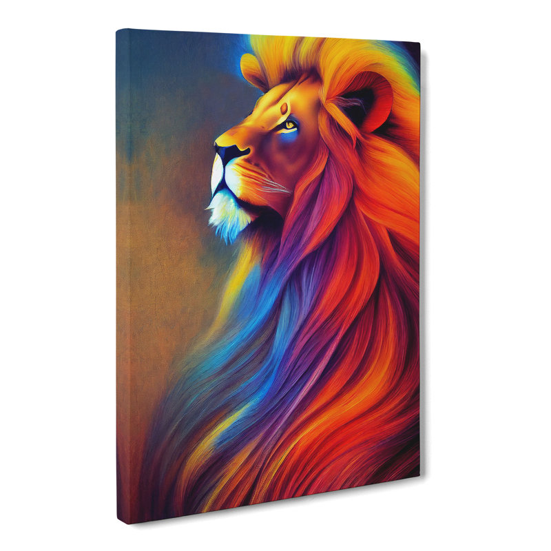 CAN-V0523-1401X Lion Impressionism - Wrapped Canvas Print, 76cm H x 50cm W x 3cm D