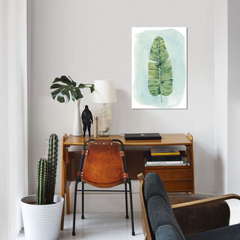 «Paradise Palm Leaves IV», impression sur toile, H 18 po x l 12 po x P 1,5 po, Toile tendue, Pas de tapis