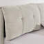 Grand lit plateforme tapissier hydraulique avec tête de lit intégrée, tissu chenille, beige