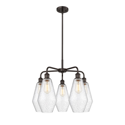 Amylea 5 - Light Steel Dimmable Geometric Chandelier