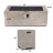 42" Rectangular Concrete Propane Fire Pit Table – 50,000 BTU Outdoor Gas Fireplace with Lava Rocks & Tank Cover Table for Patio, Deck