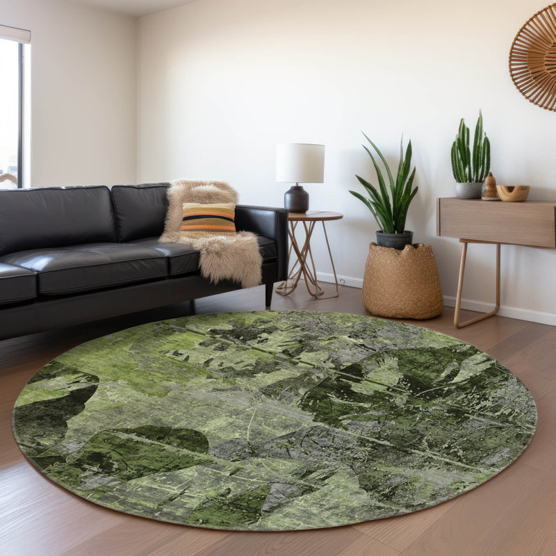 Tapis vert Cerrito AMF555 lavable à la machine de qualité supérieure, Rond 8 pi