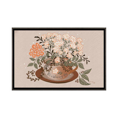 «Blooming Flowers In Coffee», reproduction d'art sur toile tendue