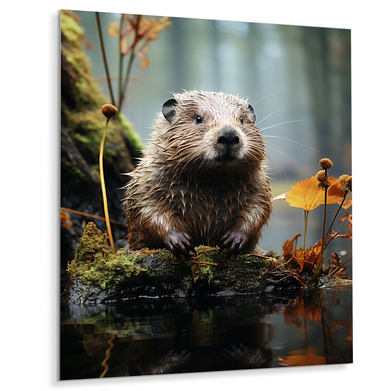 Beaver Animal - Animaux, art mural en métal, salon, H 40 po x l 30 po x P 1 po