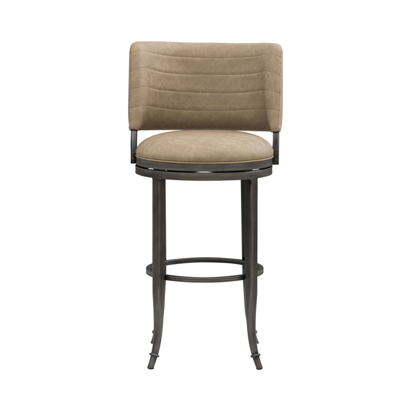 Tabouret de bar pivotant en similicuir Conwell, Brun, Tabouret de bar (siège d'une hauteur de 30 po)