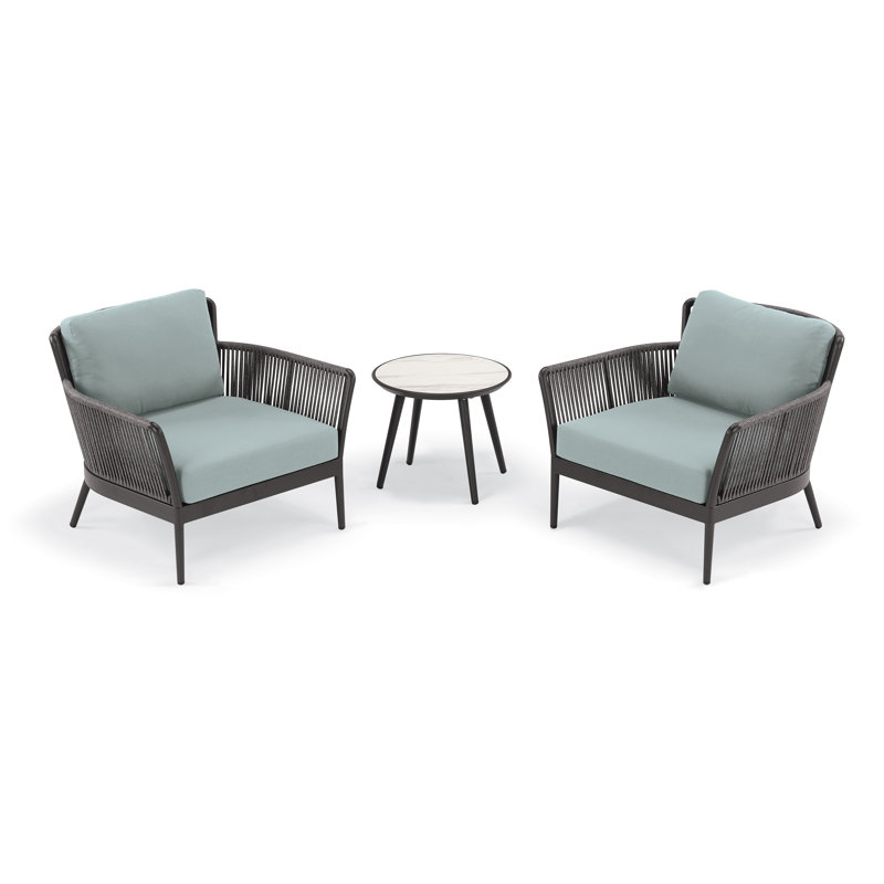 Nette Outdoor 3 - Piece Conversation Set, Seafoam, No