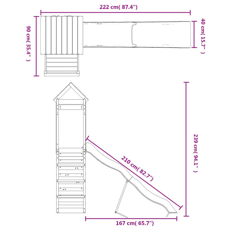 Portique avec balançoire VidaXL
