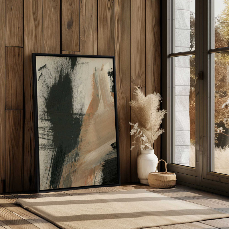 «Burnt Ochre Echoes I», reproduction sur toile dans un cadre doré, 12 po x 8 po, Chrome poli, H 48,75 po x l 32,75 po