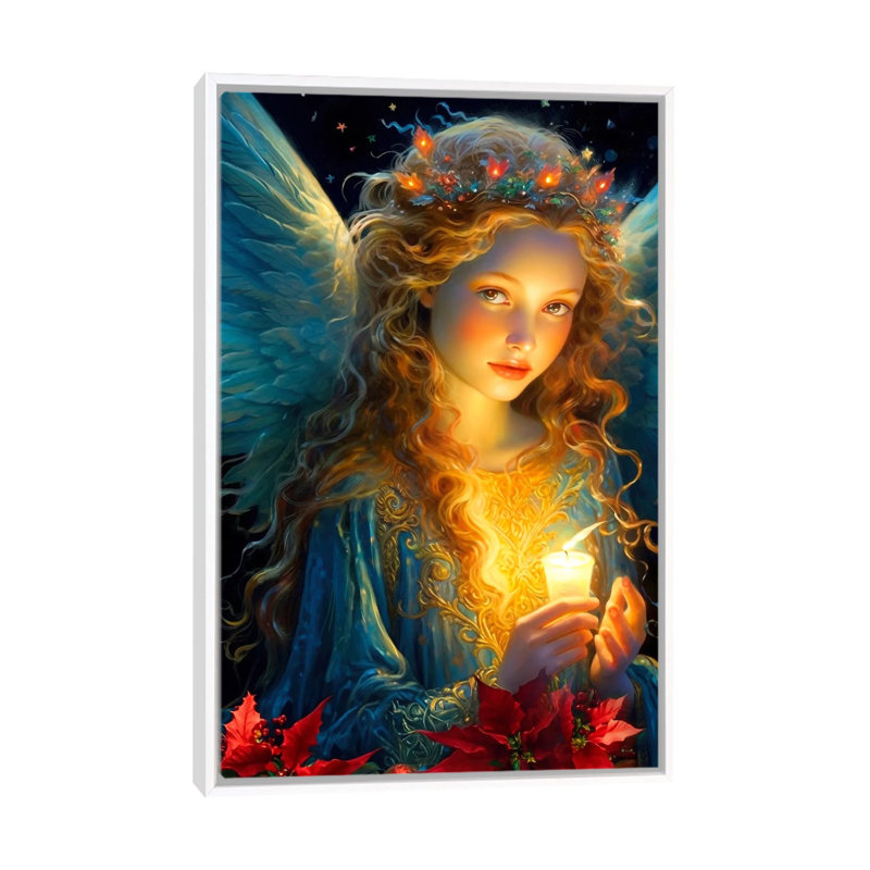 Veillée de Noël - reproduction d'art murale - toile tendue, Cadre flottant sans passe-partout, H 40 po x l 26 po, Blanc