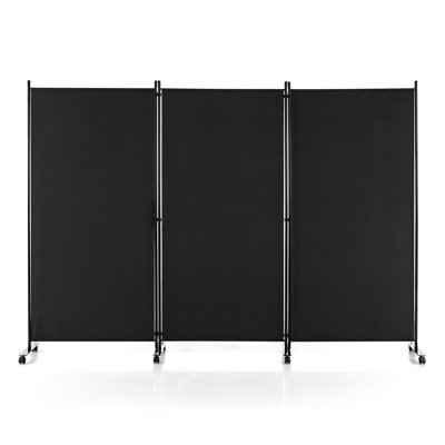 Larsson 260 cm W x 180 cm H 3 - Panel Iron Folding Room Divider