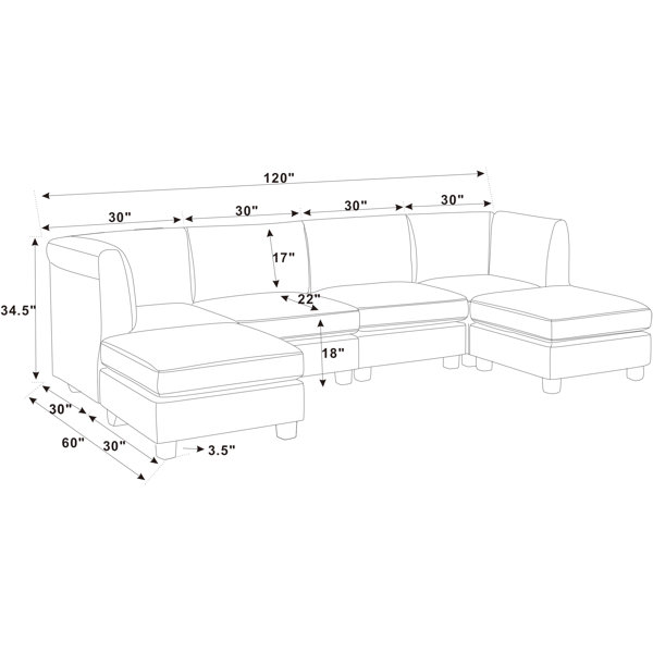 Wade Logan® Angelamaria 6 - Piece Faux Leather Sectional & Reviews ...