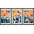 Abstract Vibrant Color Blocks "Contemporary Bold Orange Blue Abstract Artwork, Mid Century Modern Boho Pictures, 3 Pieces Canvas Giclee Digital Print Wall Art"  -100707261-100707258