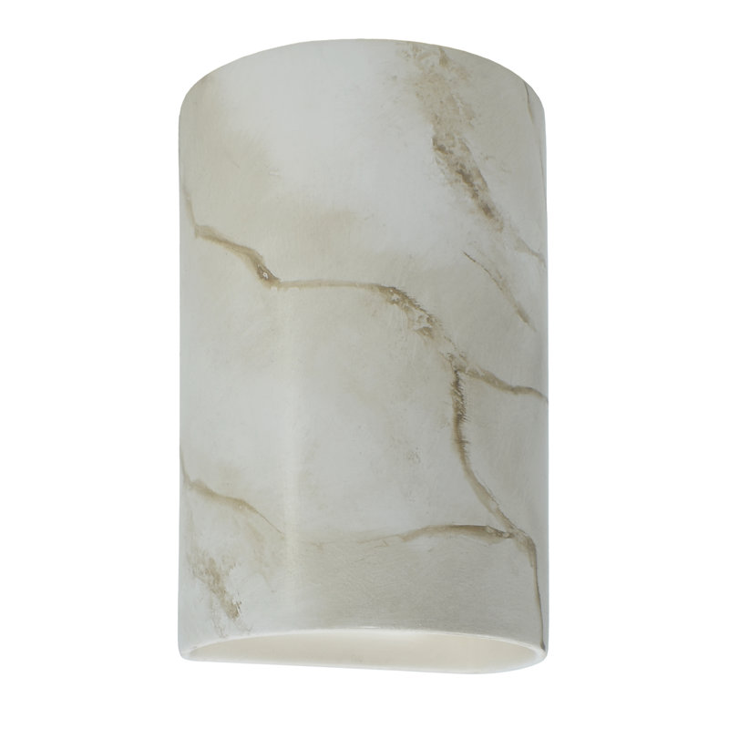 Applique murale 1 lumière Pacursa, H 9,5 po x l 5,75 po x P 4,5 po, Marbre de Carrare, Incandescente (non incluse)