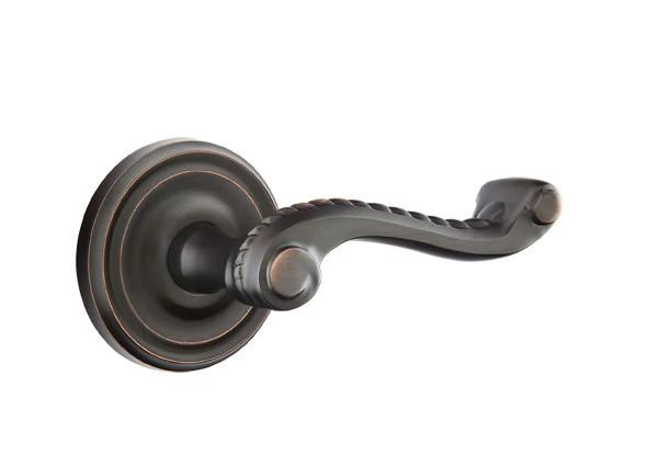 Mortaise intérieure Emtek avec rosette régulière et levier de corde, Bronze frotté à l'huile, Oui