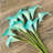 12Pcs Peacock Blue Artificial Calla Lily Flowers