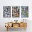 Magenta Garden - Ensemble de 3 reproductions encadrées sur toile-91887216-91887217