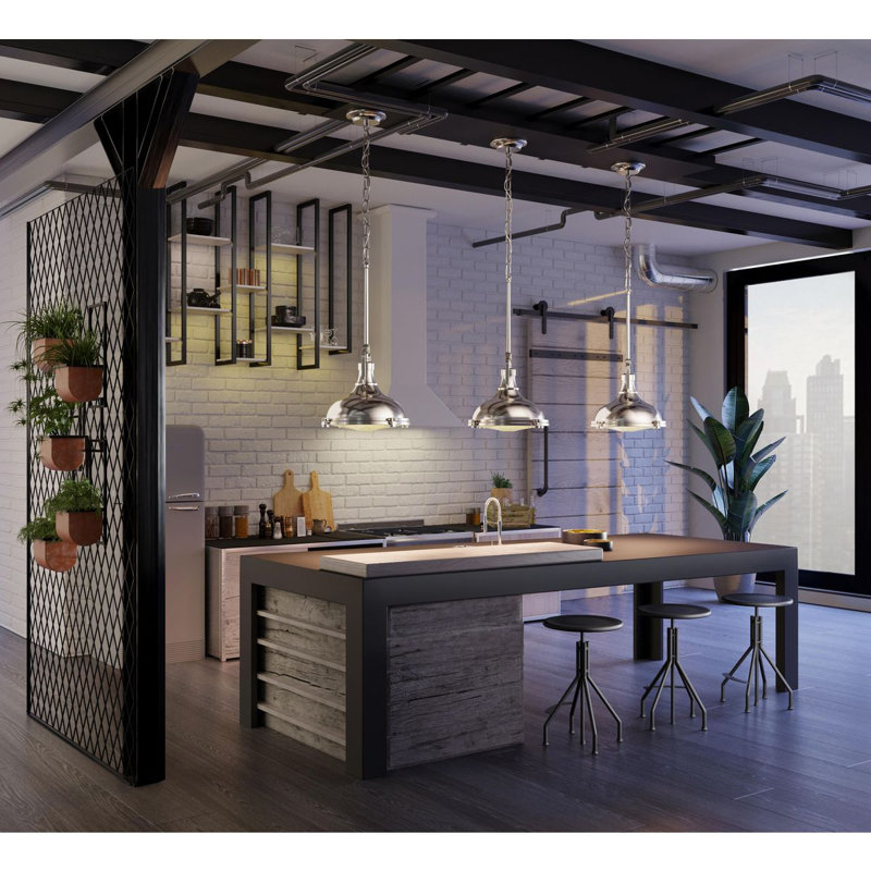1 - Light LED Pendant, Brushed Nickel