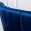 2 tabourets à oreilles à hauteur de comptoir bleus, 2, rembourrage en mousse dense, revêtement en tissu, pieds de style Mid-Century avec noyer, métal et galvanoplastie, 2 extrémités en métal galvanisé épais-283891543