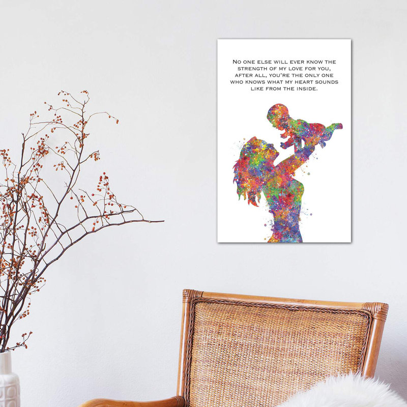 Mother Baby Quote by Genefy Art - Wrapped Canvas Print, 30.48 cm H x 45.72 cm W
