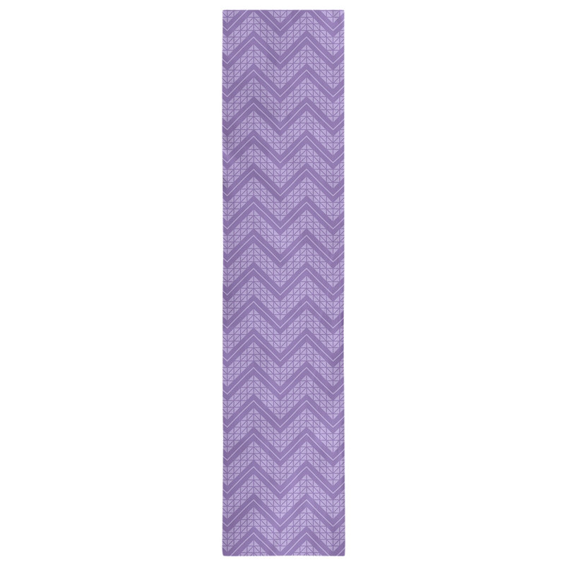 Stephenie Classic Hand Drawn Chevron Table Runner, 16" x 90", Sangria Purple