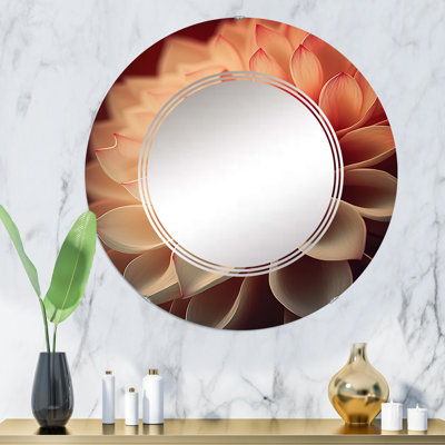 Miroir mural qualisha fleur de dahlia orange V