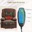 Fauteuil inclinable de massage BEIMO à siège simple et inclinable, tissu en polyester brun classique avec télécommande