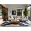 Soft Plush Forbell Maracas Modern Abstract Area Rug in Grey – Navy Binding-2049289642