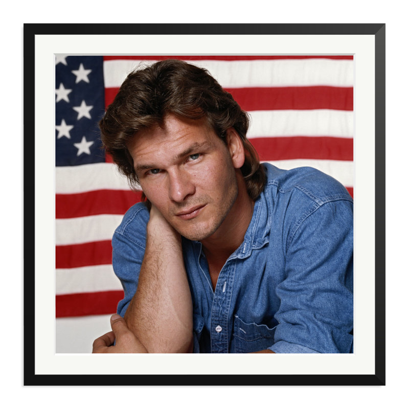 Patrick Swayze, 1992, 33" H x 33" W, Black