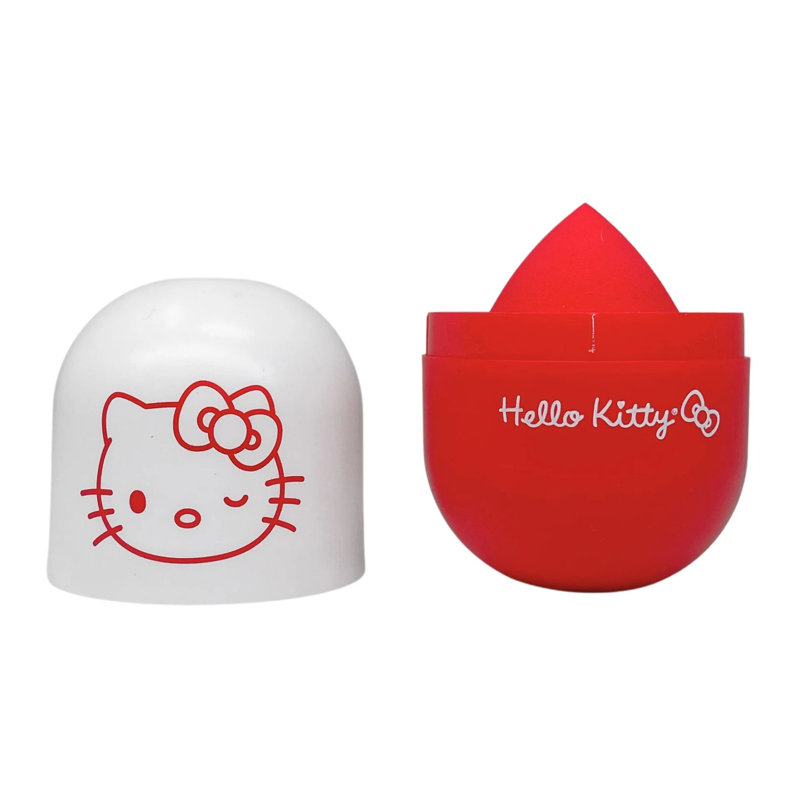 Trousse de maquillage en silicone Hello Kitty et ensemble de mélange, support de mélangeur de beauté avec ventilation, Rouge