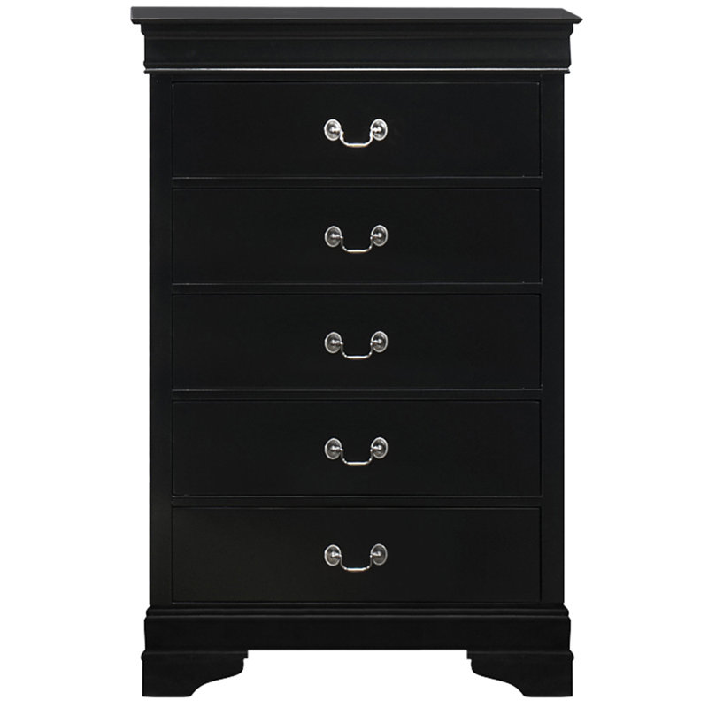 Ilvis 31.5'' W 5 - Drawer Dresser, Black