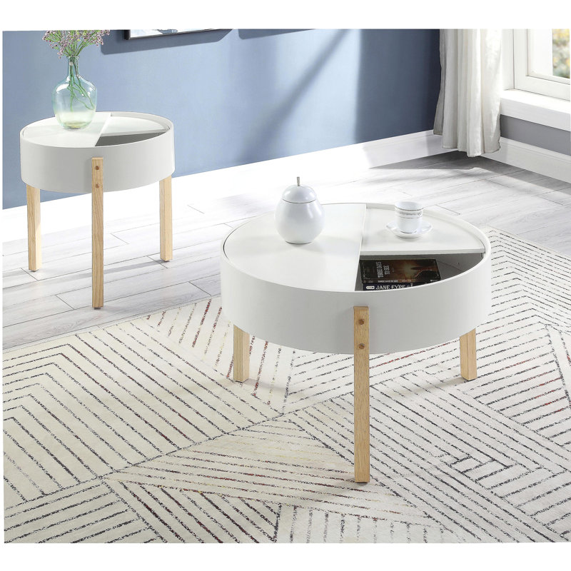Bodfish White & Natural Round End Table