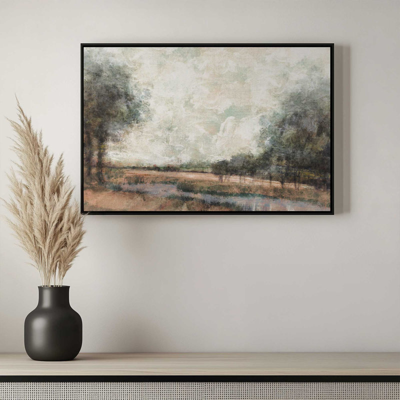 «Rivers and Plains» par Kamdon Kreations, reproduction d'art, L 48 x H 32, Brun, Toile avec cadre