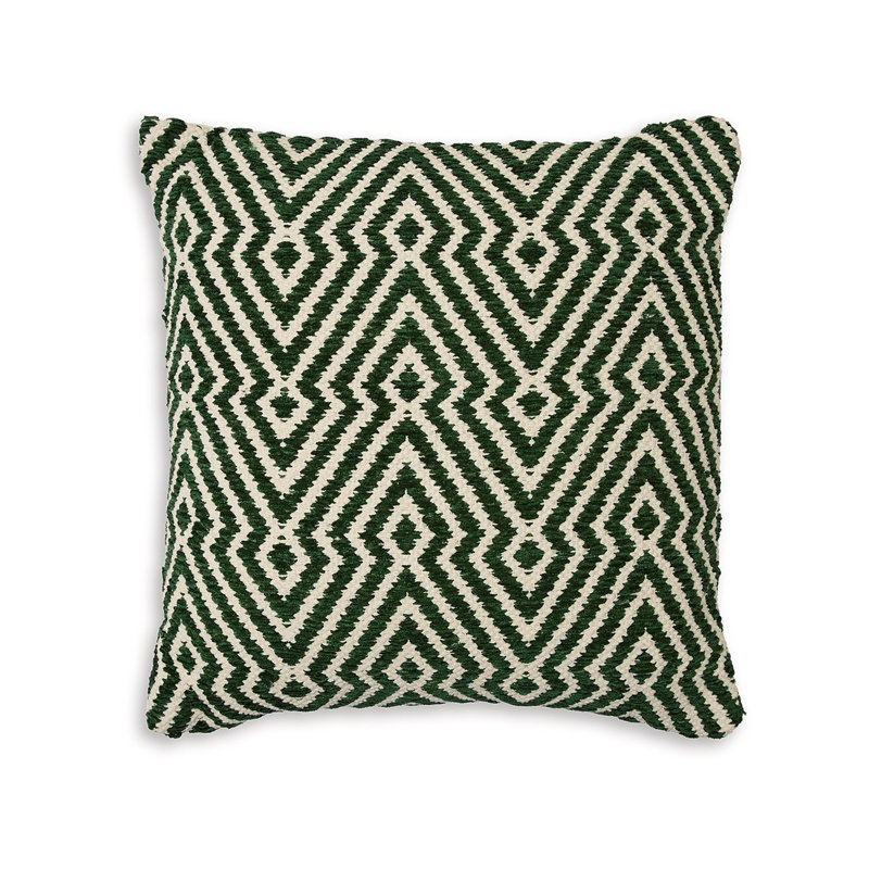 Ensemble de 4 coussins décoratifs Digy 19 po, motif de clés tissées à la main, noir et blanc