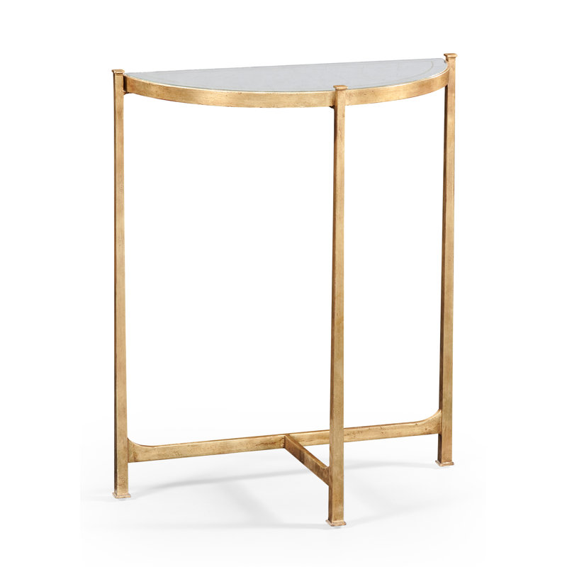 Table de bout à 3 pieds Luxe, Fer doré, Gris
