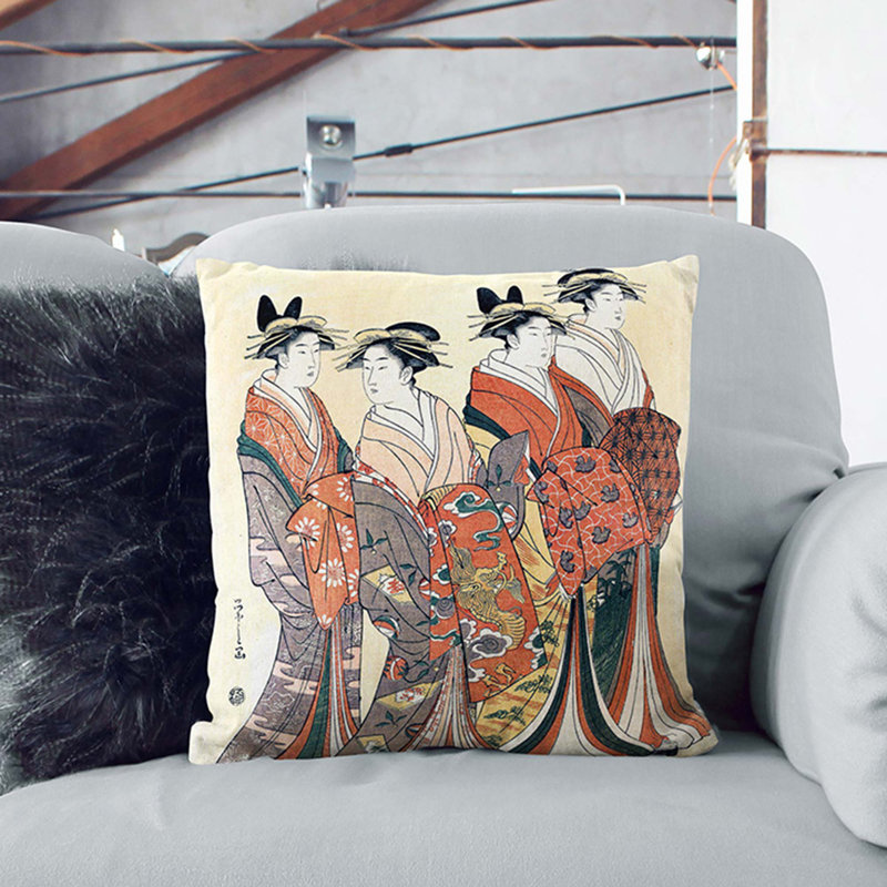 Square Throw Cushion, 40cm H x 40cm W x 15cm D, Stone