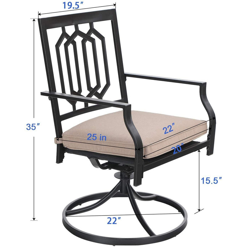 Alyah 2 - Person Patio Dining Set with Round Table , Cushions Included