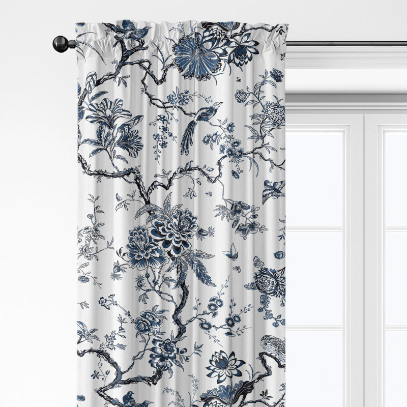 Ensemble de 2 panneaux de rideaux en coton avec passe-tringle Tree Top Sky, L 50 po x L 204 po