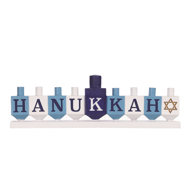 Hanukkah Menorah Candle Holder 11"L