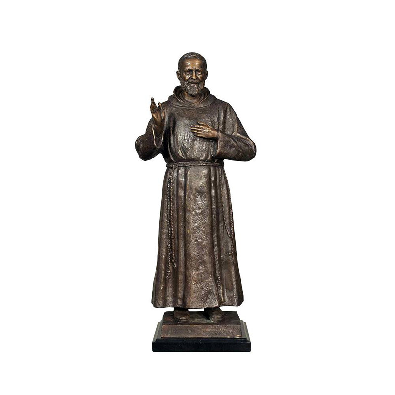 Bronze St. Pio of Pietrelcina Table Top Sculpture