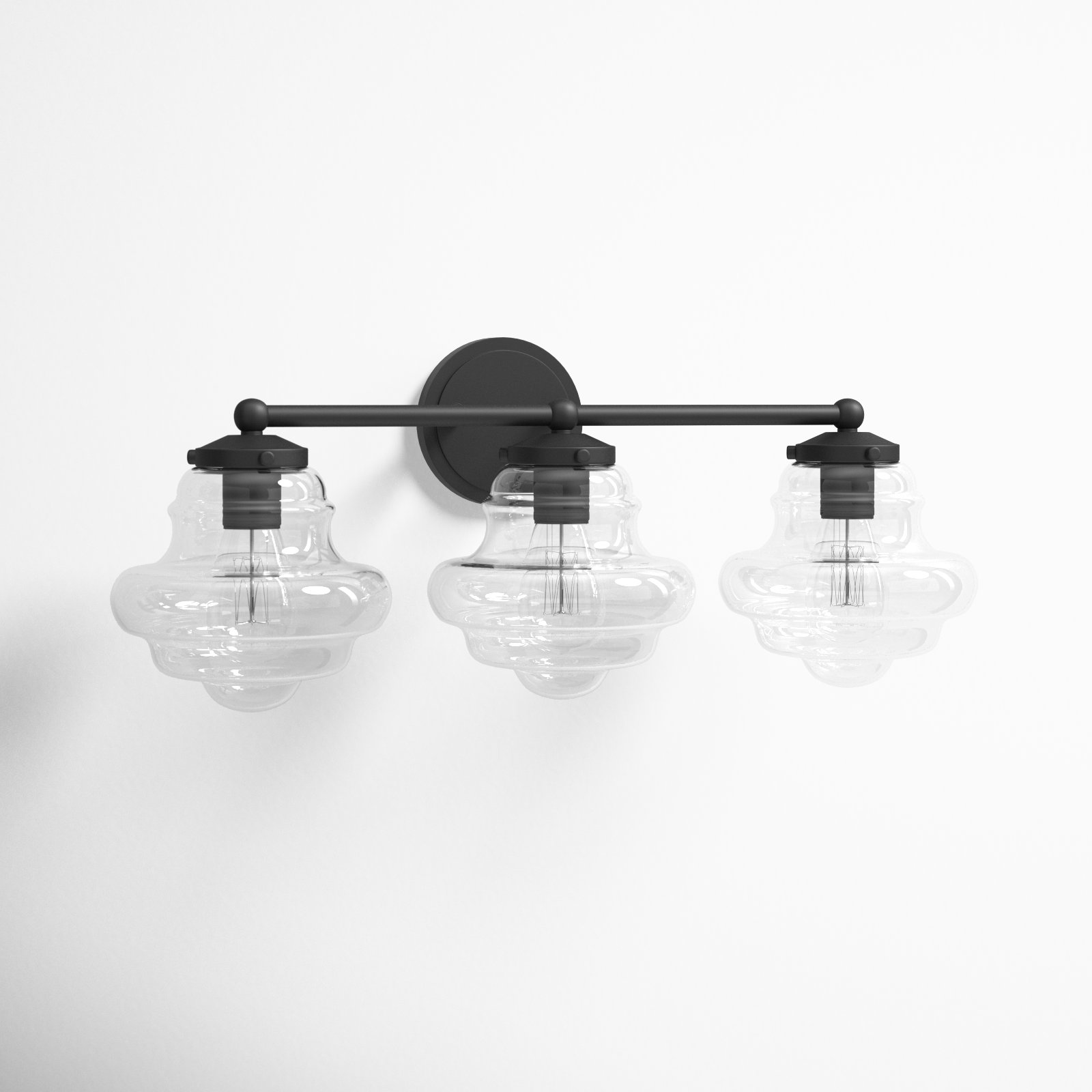Marah 3 Light Transparent Dimmable Vanity Light, Oil Rubbed Bronze