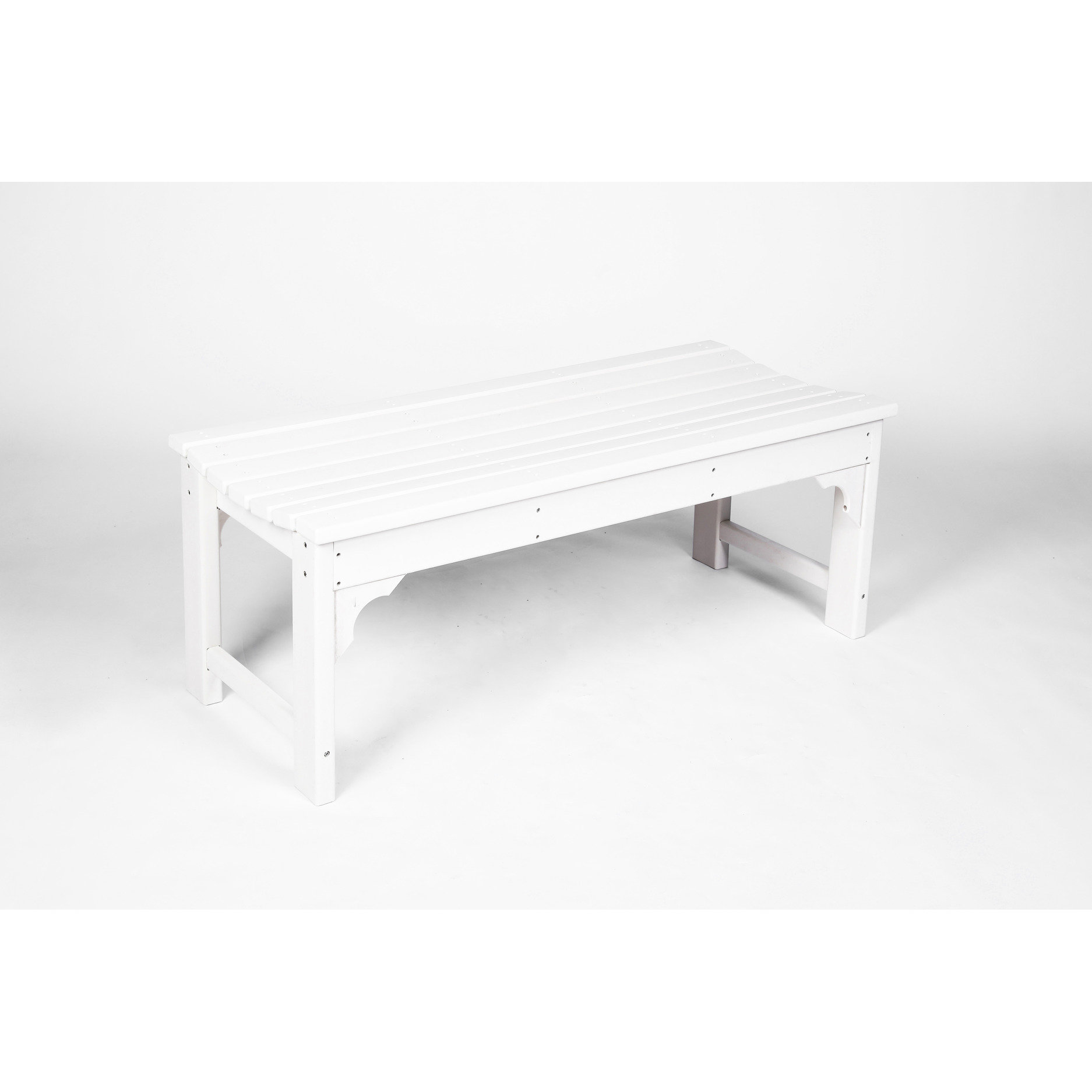 Winston Porter White Patio Bench With Wood-like Texture - All Weather ...