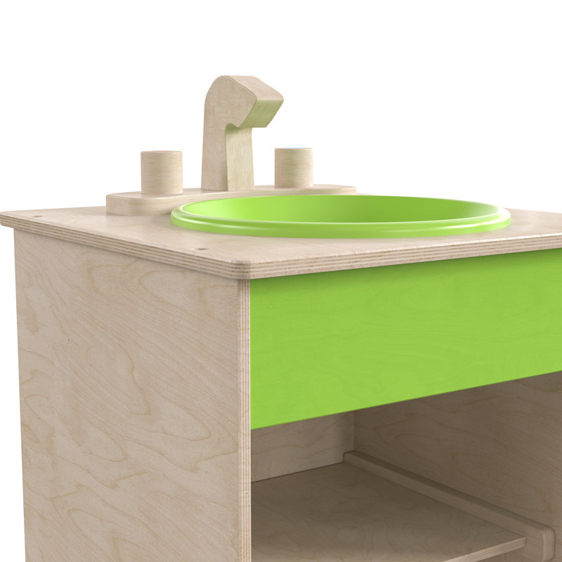 Évier de cuisine en bois de qualité commerciale Bright Bright Beginnings et rangement intégré