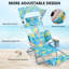 Chaise de plage pliante avec sac à dos avec parasol réglable, dossier et repose-pieds, fauteuil de bronzage inclinable pour la plage-721199588-735869708