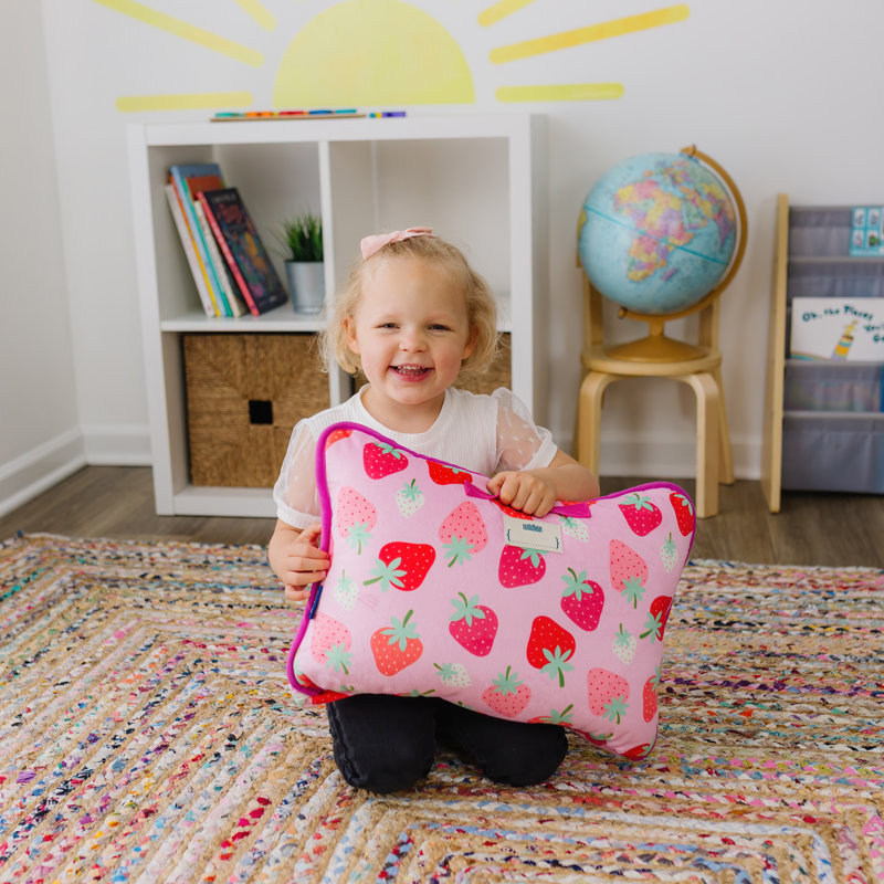Wildkin Kids Velour Nap Mat – Soft, Cozy, Convenient for Daycare & Preschool – Strawberry Patch, Strawberry Patch