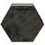 Miroir de cadre en métal noir hexagonal avec tablette en bois
